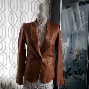 Rachel Zoe Cognac Leather Blazer/Jacket!